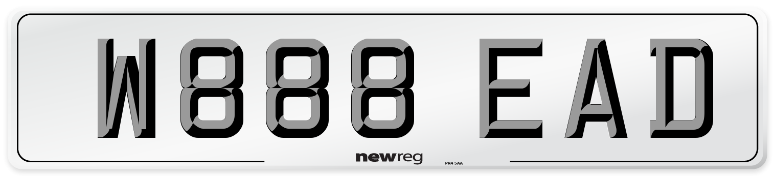 W888 EAD Number Plate from New Reg